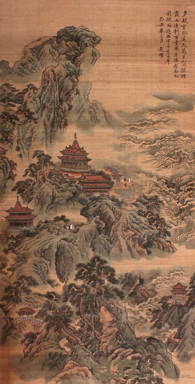 袁耀 山水立轴 147×75