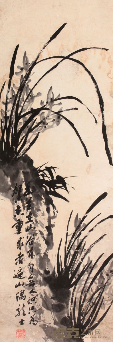 萧龙士 兰花立轴 99×33