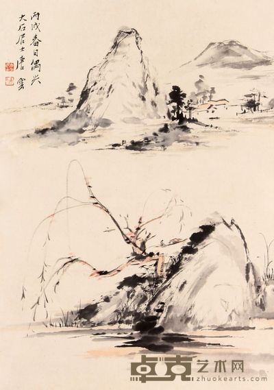 唐云 山水立轴 44×31