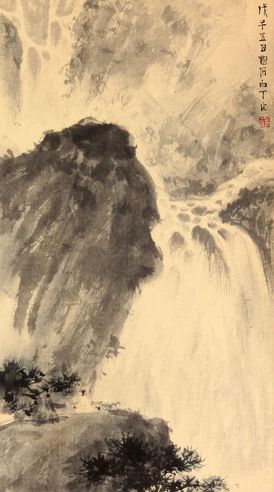 傅抱石 山水人物立轴