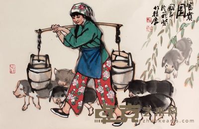 史国良 富贵图立轴 45×68