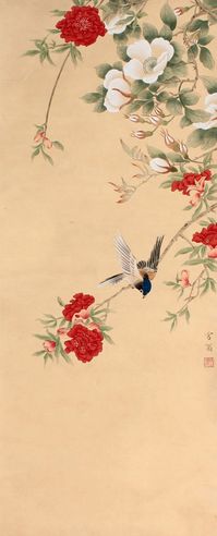 陈之佛 花鸟立轴