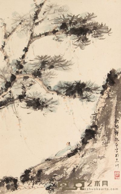 傅抱石 山水立轴 39×24