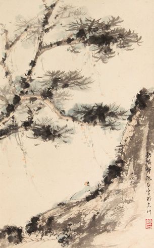 傅抱石 山水立轴