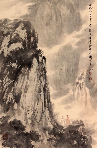 傅抱石 山水立轴