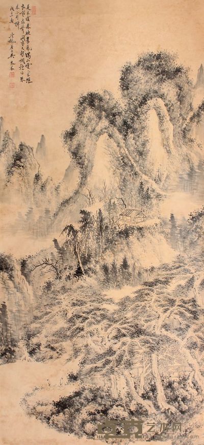 吴琴木 山水立轴 137×64