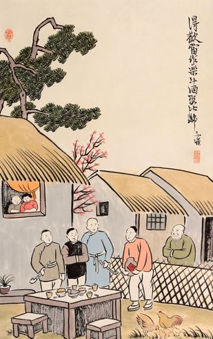 丰子恺 人物立轴