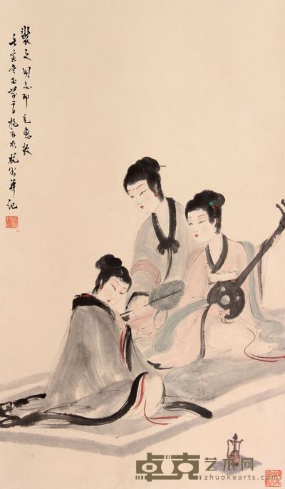 傅抱石 人物立轴 68×40