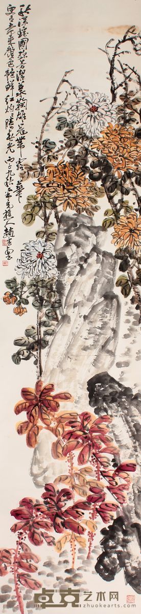 赵云壑 花卉立轴 225×51