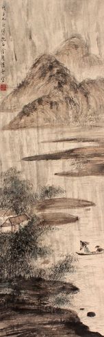 傅抱石 山水立轴