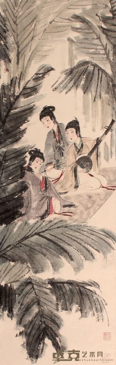 傅抱石 人物立轴 106×34