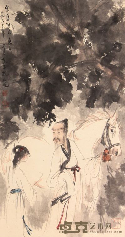 傅抱石 人物立轴 52×27