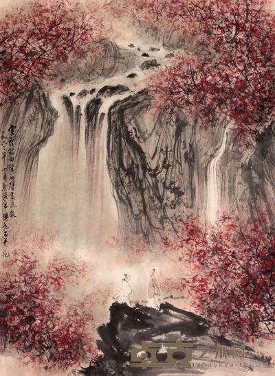 傅抱石 山水立轴 68×49