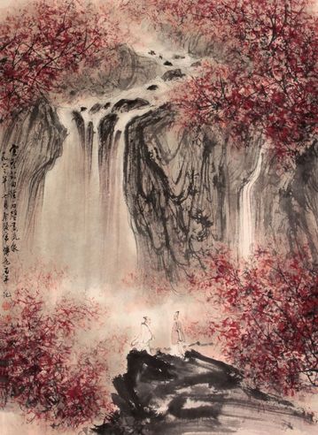 傅抱石 山水立轴