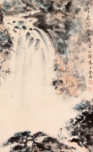 傅抱石 山水立轴