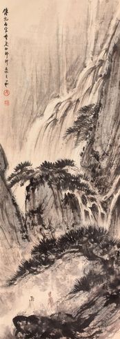 傅抱石 山水立轴