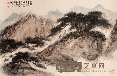 傅抱石 山水立轴 42×65