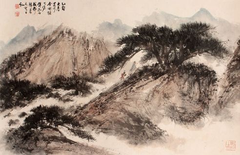 傅抱石 山水立轴