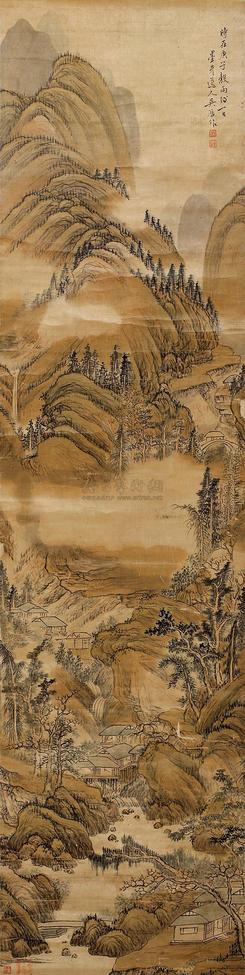 吴历 （款） 庚子（1660年）作 山居图 立轴