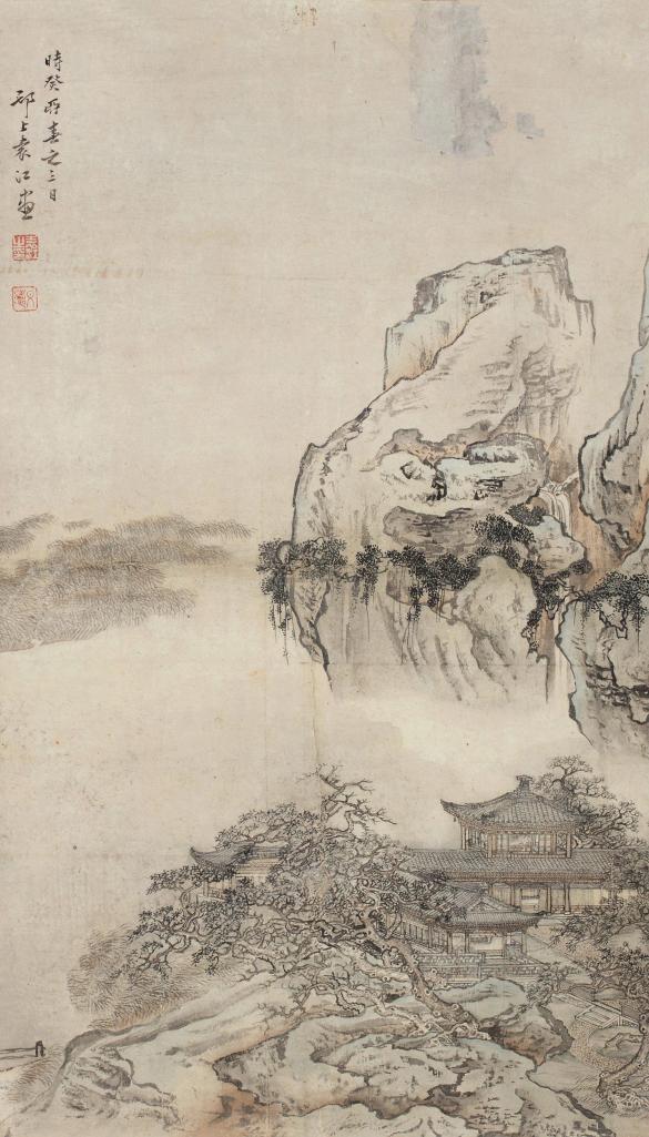 袁江 （款） 癸卯（1723年）作 幽壑楼台 镜心