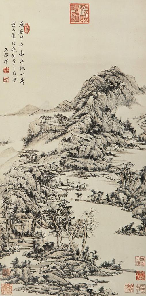 王原祁 （款） 甲午（1714年）作 重峦翠嶂图 立轴