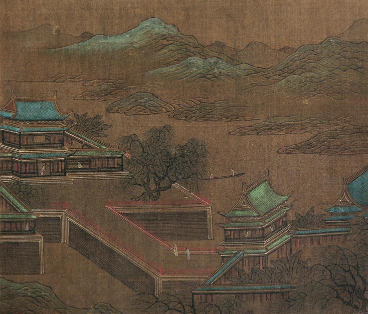 赵伯驹 （款） 楼观图 镜心