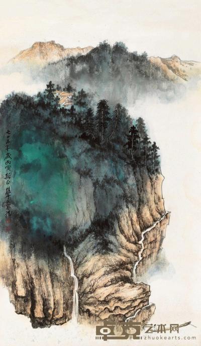 孙云生 1986年作 泼彩山水 镜片 95×54.5cm