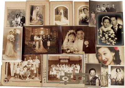 民国时期中国专业摄影师所拍摄中国公民婚礼系列照片一组14张 