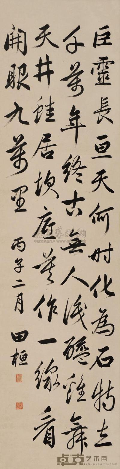 田桓 行书 立轴 132×33.5cm