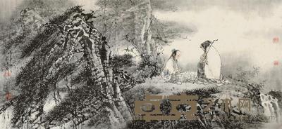 张晓飞 松下高士 镜片 45×96cm
