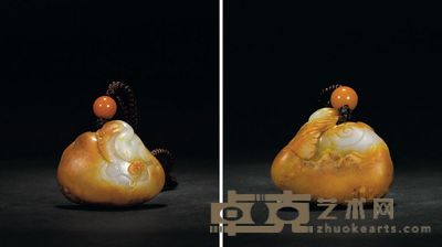 白玉籽料一路连科把件