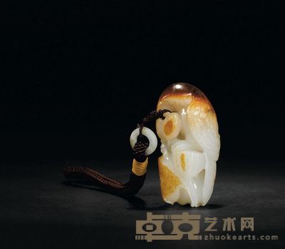 白玉籽料英明连升把件
