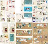 1979-1980年空白首日封、国内寄国外首日实寄封一盒，共61枚