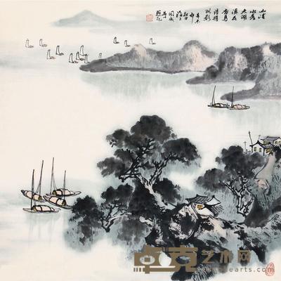 周成 1991年作 山清水秀太湖滨 镜心 68×68cm