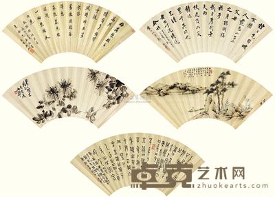 高仁虎 等 书画扇面 （3件） 扇面 尺寸不一