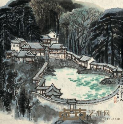 李行简 1983年作 香山景色 镜心 67×67cm