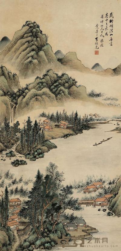 李振先 溪山无尽图 立轴 105.5×51cm
