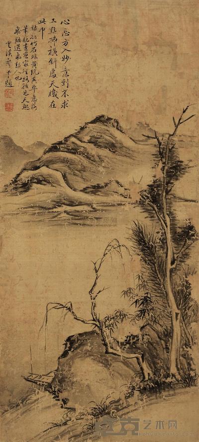 恽寿平 山水 镜心 72×33cm