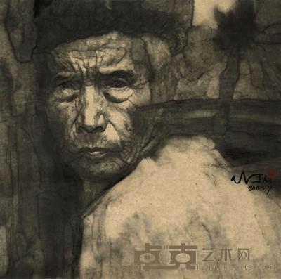 米金铭 2008年作 达娃老人 60×60cm