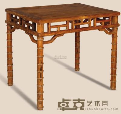 非洲黄花梨竹节纹方桌 91×66×82cm