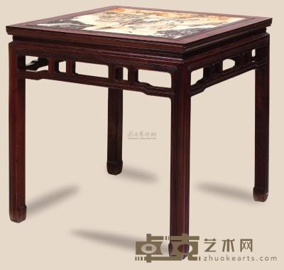 红木嵌大理石方桌 80×80×83cm