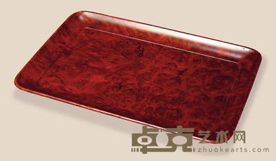 民国 影木茶托 长29cm