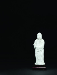 清中期 白瓷关公像