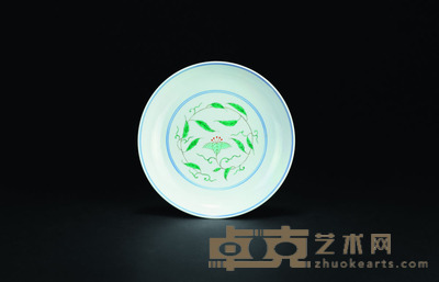 清雍正 五彩子午莲纹盘 直径21.3cm