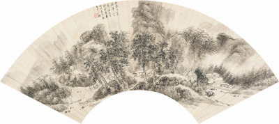 王昙 庚午（1810）年作 松风书屋 扇片
