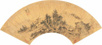 钱榖 乙卯（1555）年作 秋山萧寺 扇片