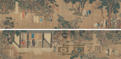 钱选 （款） 颂寿图 手卷 29×240cm