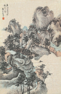 张鹏翀 庚戌（1730）年作 归樵图 镜片