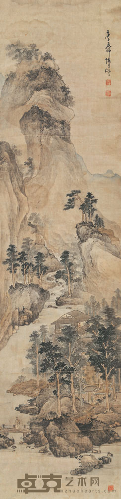 陈星 深山幽居 立轴 180×44cm