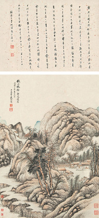 戴熙 壬子（1852）年作 秋山旅馆 立轴